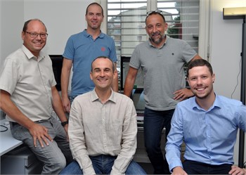Cortexia currently has 10 employees; here is the core team, f.l.t.r.: Andréas von Kaenel, Co-Founder and CEO; Nicolas Schmidt, Customer Service; André Droux, Co-Founder and COO; Emmanuel Bréton, Senior Project Manager; and Marc Schnaebele, R&D